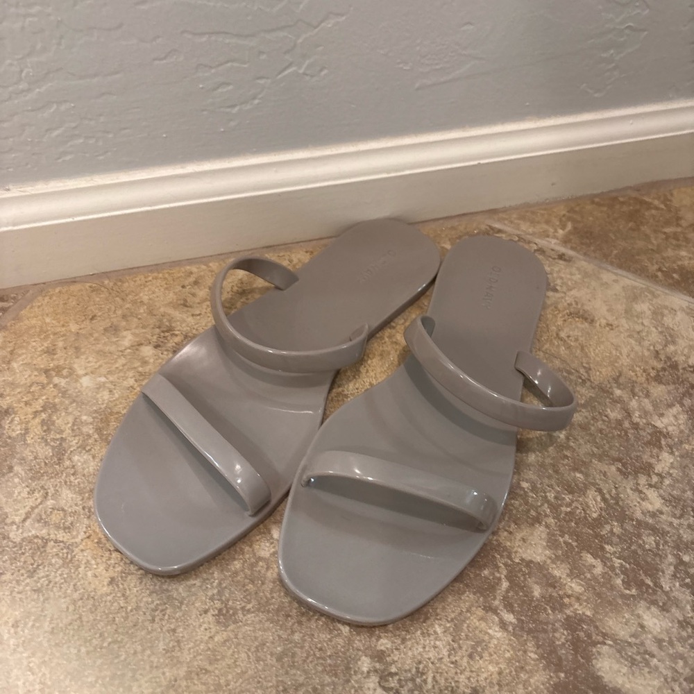 Gray Slide jelly Sandals